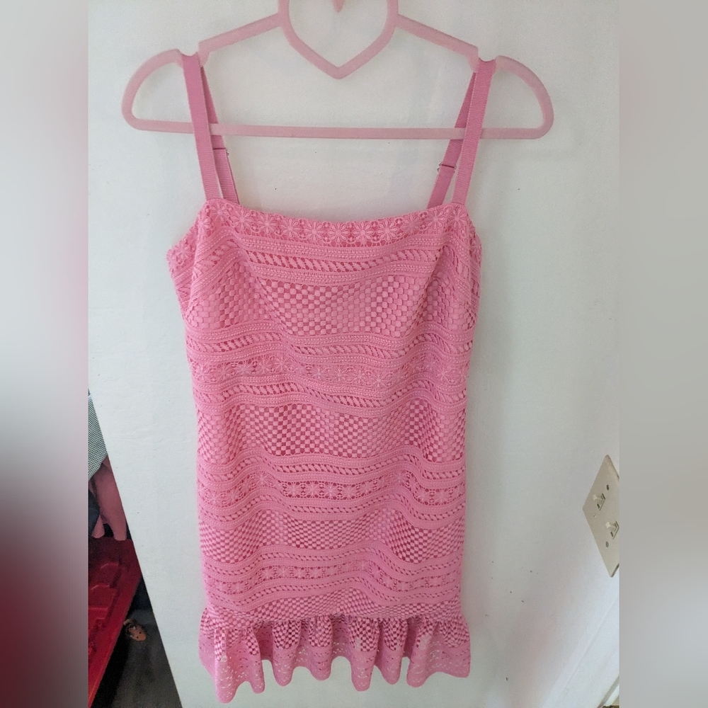 J.Crew Pink Lace Midi Dress – Size 8